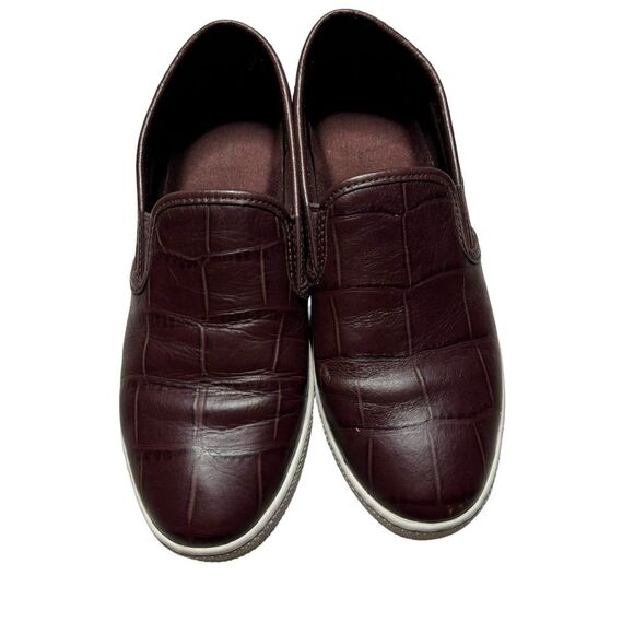 Coach Parkside Slip On Women's Cordovan Burgundy Sneakers Reptile Size 7 - Picture 2 of 7